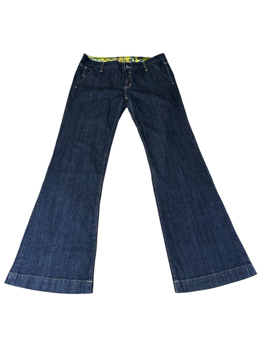 Miss Me Geneva Y2K Bootcut Flare Wide Jeans Womens 33 Dark Wash Low Rise Stretch